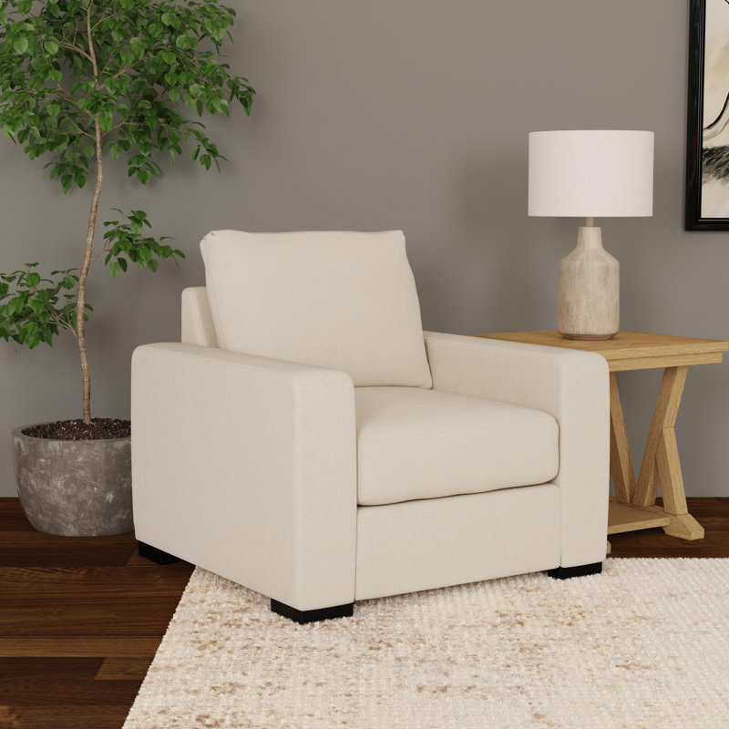 Oliver Chair And Ottoman, Beige