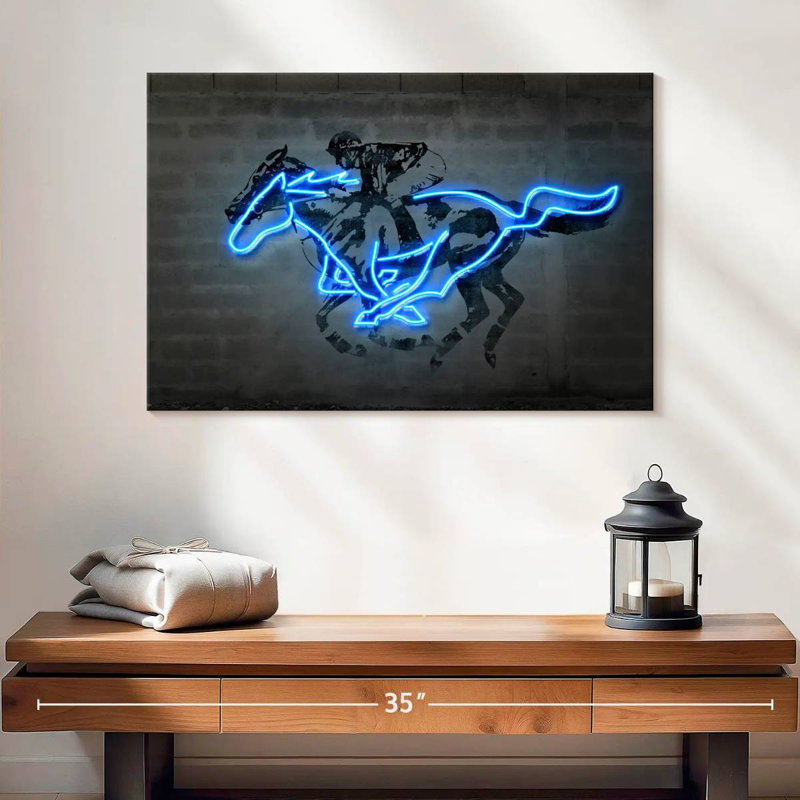 Sireci Glowing Mustang, 16" H x 24" W