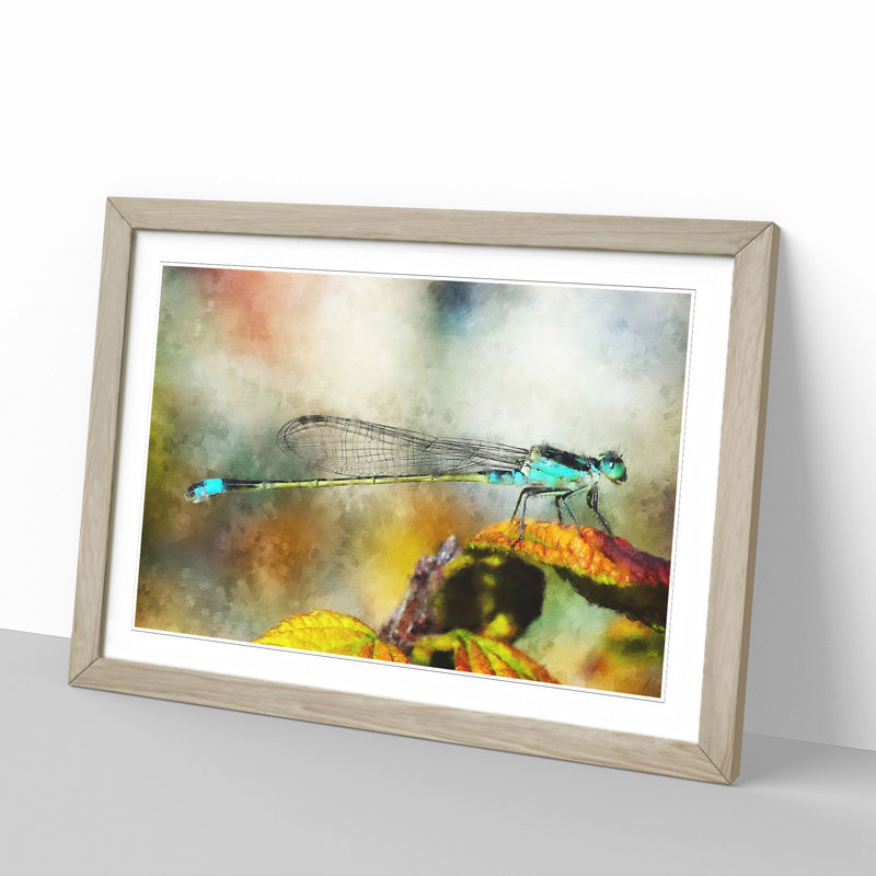 Dragonfly Vol.3 - Picture Frame Painting, 48cm H x 65cm W x 2cm D, Oak Framed