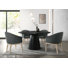 Jasper Ebony Black 5 Piece 59"W Round Dining Table Set with Pedestal Base and Gray Chairs