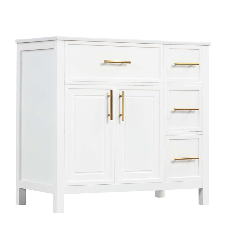 Meuble-lavabo 36 po avec comptoir d'évier, meuble-lavabo avec 2 portes et 3 tiroirs