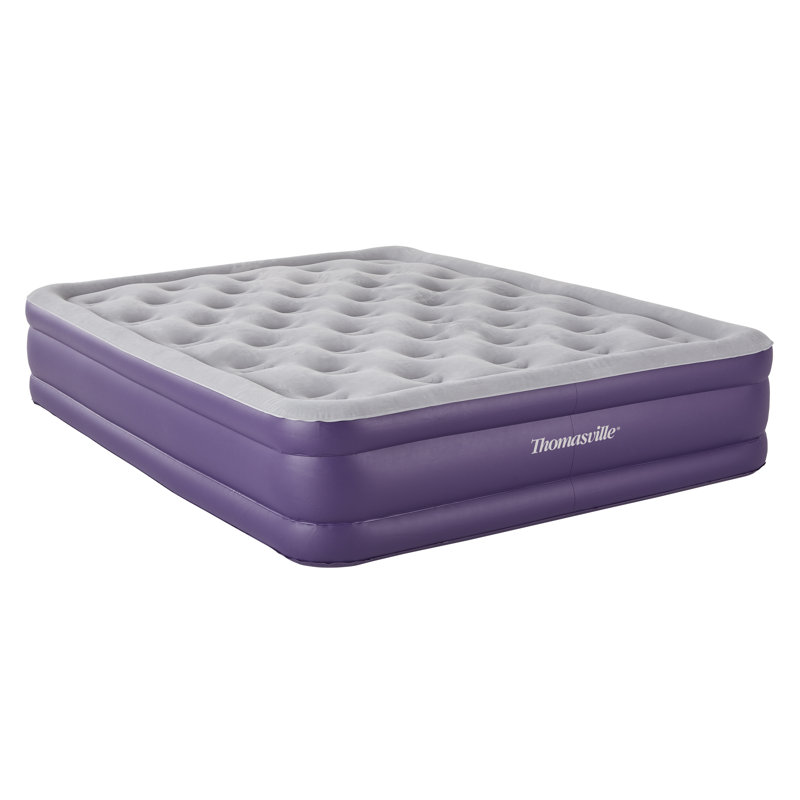 Full Purple Raised Air Mattress with Electric Pump