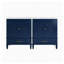 Ensemble de meuble-lavabo double 60 po avec deux armoires et comptoirs en céramique, bleu