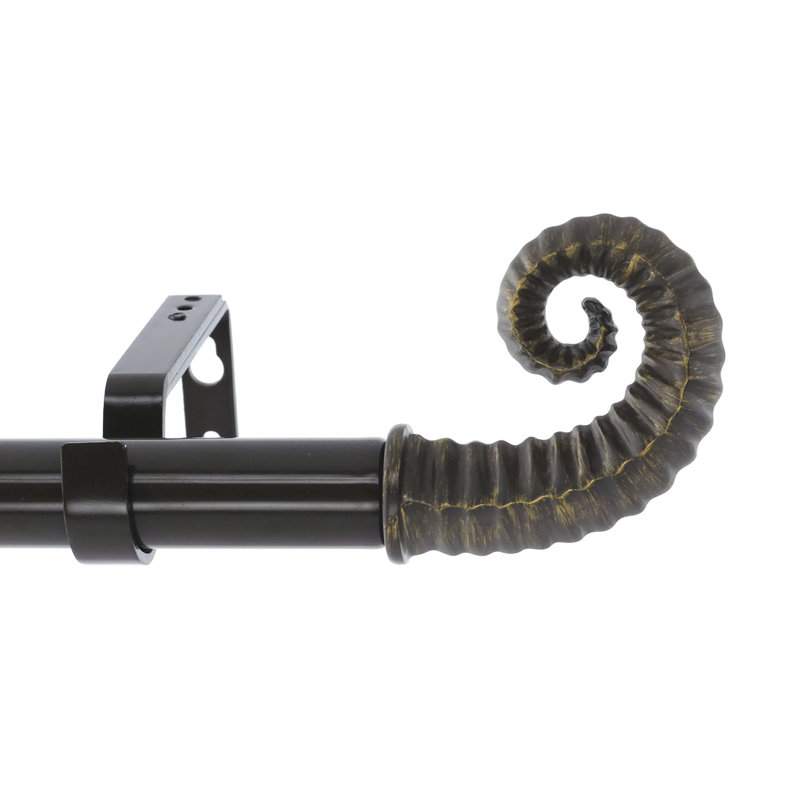 Tringle à rideaux simple réglable 1 po Bax, H 1 po x l 84 po x P 7 po, Bronze/Doré