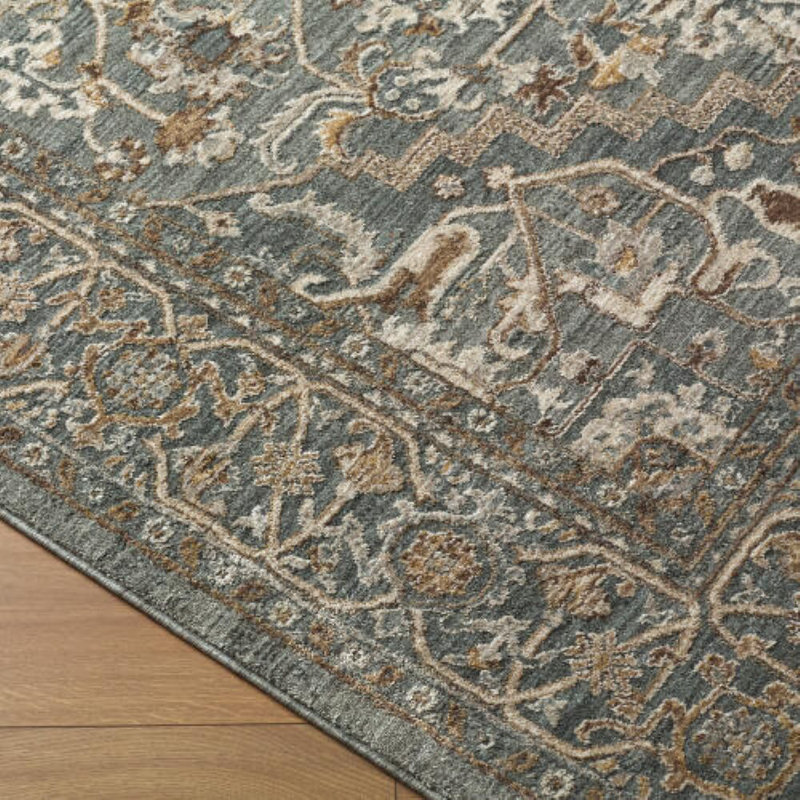 Farshad Machine Woven Area Rug, Rectangle 10' x 13'11", Slate Gray