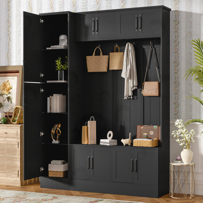 Grand portemanteau moderne 79 po avec rangement pour chaussures VIBE Haus