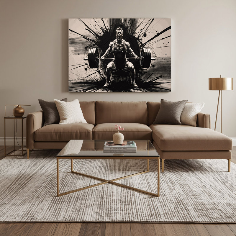 Art sportif sur toile gris Sportslifting, H 20 po x l 24 po