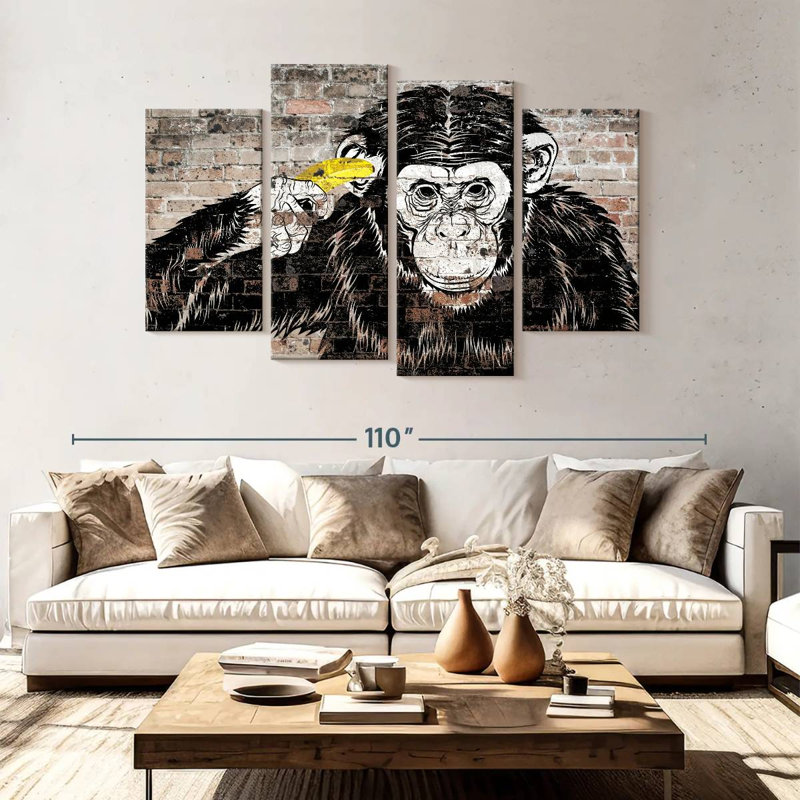 Brampt Monkey Headshot, 54" H x 84" W