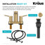 KRAUS Indy Centerset Bathroom Faucet With 2 Handles, Pop Up Drain And Supply Lines-107426067