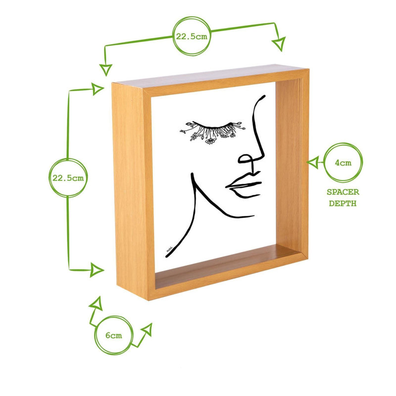 Nicola Spring - 3D Deep Box Photo Frame, White, 21cm H x 21cm W x 6cm D