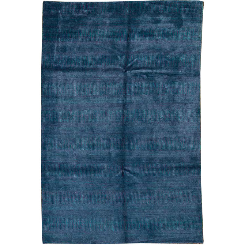 Tapis bleu foncé noué à la main de haute qualité