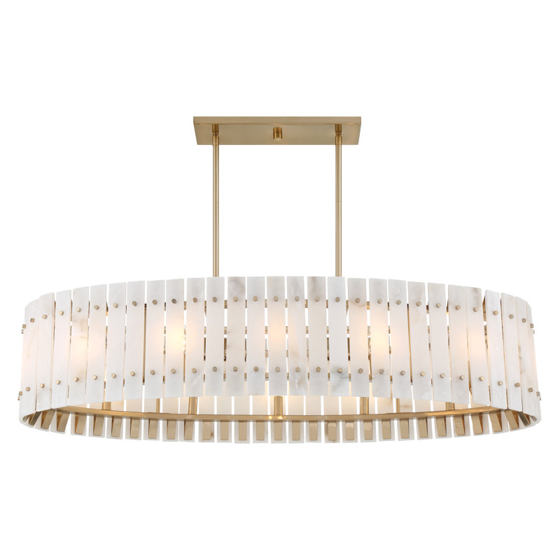 Lustre îlot 5 lumières en laiton céleste Metropolitan Bardon