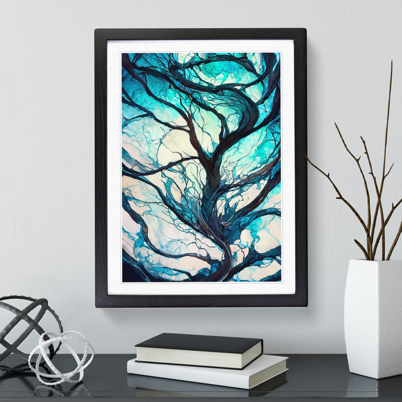 Branches Of A Tree Abstract No.2 - Single Picture Frame Print, Black, 64cm H x 46cm W x 2cm D
