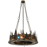 Barringer 21 - Light Dimmable LED Wagon Wheel Chandelier