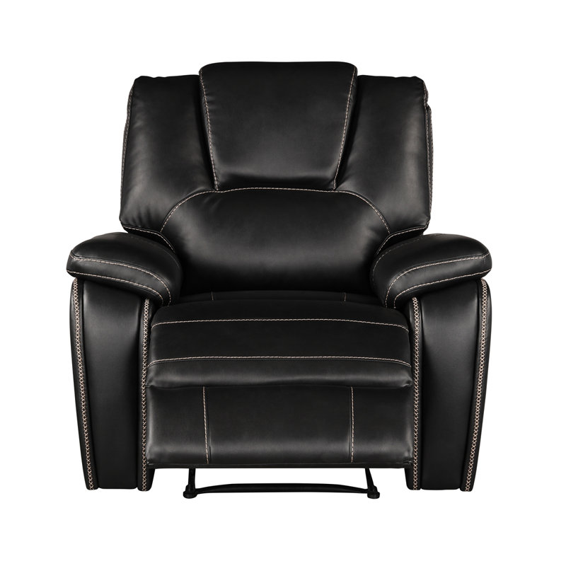 Fauteuil inclinable électrique en similicuir Hong Kong, Similicuir noir