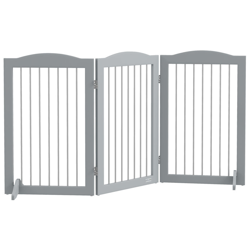 Medium Density Fiberboard (MDF) Free Standing Pet Gate, Grey