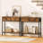 29.5" Narrow Console Table With 2 Fabric Drawers Small Entryway Table With 2-Tier Storage Shelves Thin Sofa Table Side Table Rustic Brown And Black