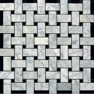 Le Cafe 1 x 3 Herringbone Glossy Porcelain Mosaic Tile in Black