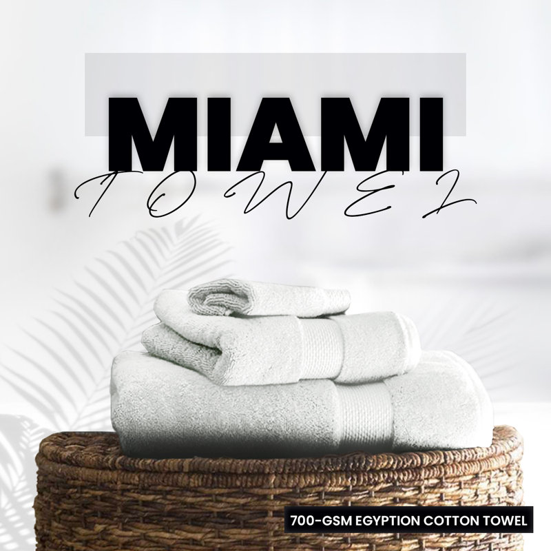 Miami 2 Piece Bath Sheet Same-Size Bale, White, Jumbo Bath Sheet - 2 Pack