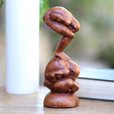 Sculpture Rossa Double Yogi et bois