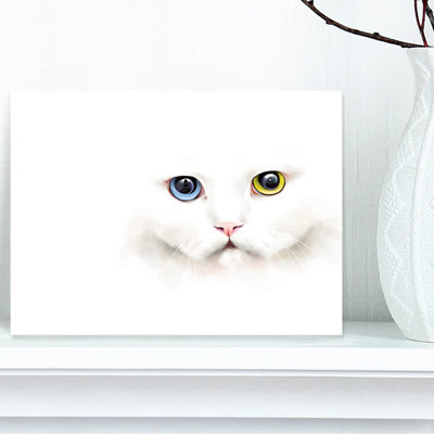 " Portrait Of Cute White Kitten "
