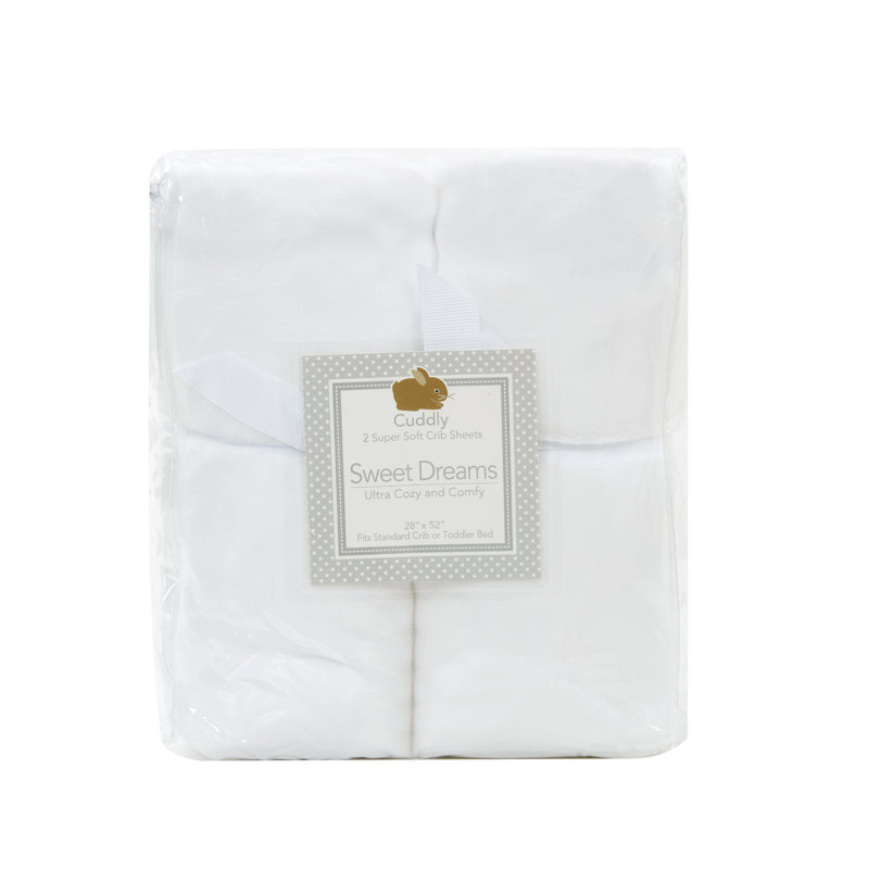 Drap-housse pour lit de bébé Micropeluche, Blanc