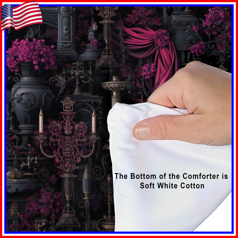 Gothic Candle Holders Drapes Comforter, Twin Extra Long