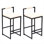 Chaises d'appoint en simili cuir beige doux, ensemble de 2 tabourets de bar pour îlot de cuisine ou comptoir, structure en métal moderne