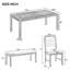 [Vidéo fournie] Ensemble de table de salle à manger extensible vintage pour 4-6 personnes avec 4 chaises rembourrées et 1 banc, ensemble de table de cuisine Rustic-842842293-842842282