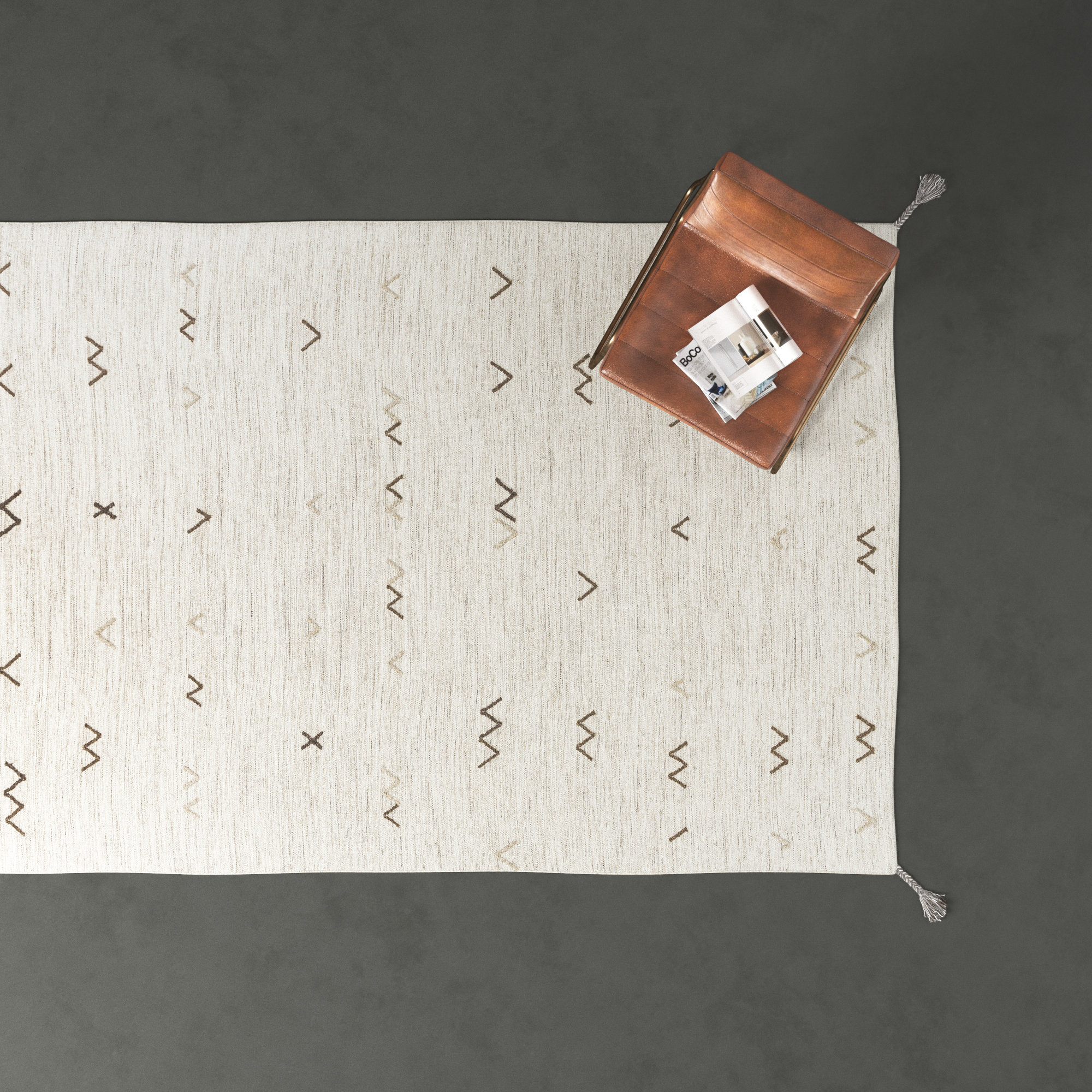 Bodie Handmade Wool Light Gray/Light Brown Rug, Rectangle 8' x 11'