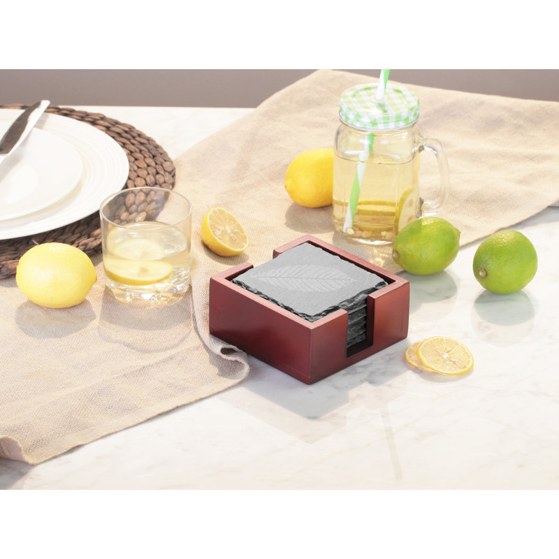 Stoneware Square 4 Piece Coaster Set