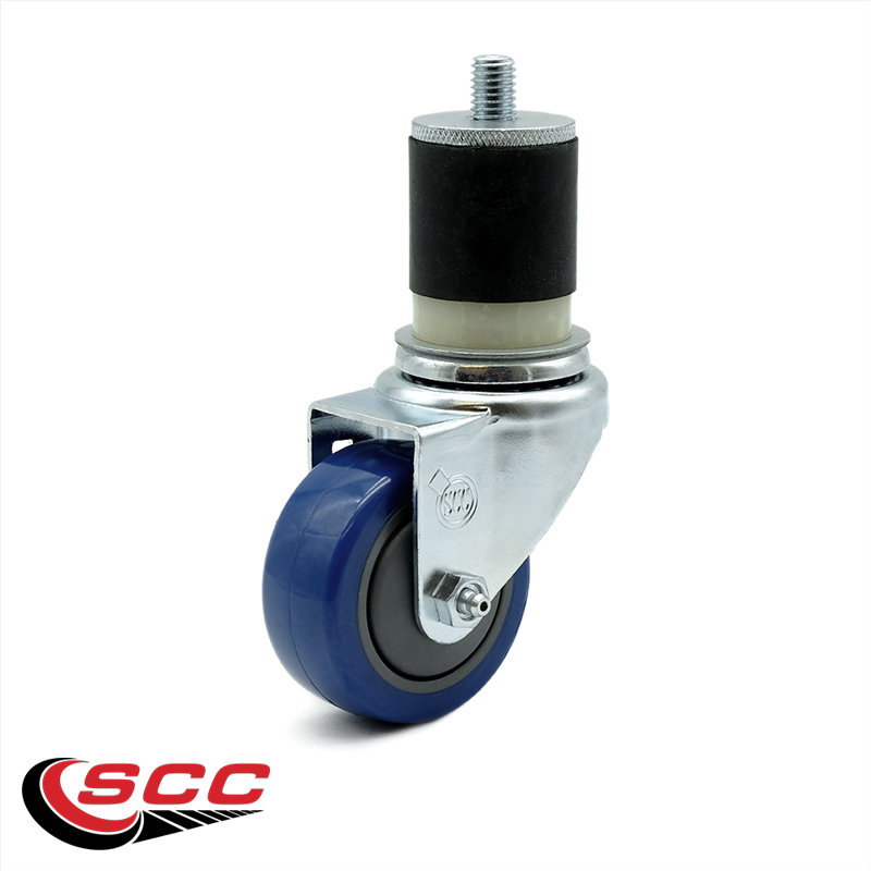 Polyurethane Expanding Caster, Blue