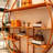 Simple Round Orange Ironwork Display Cabinet