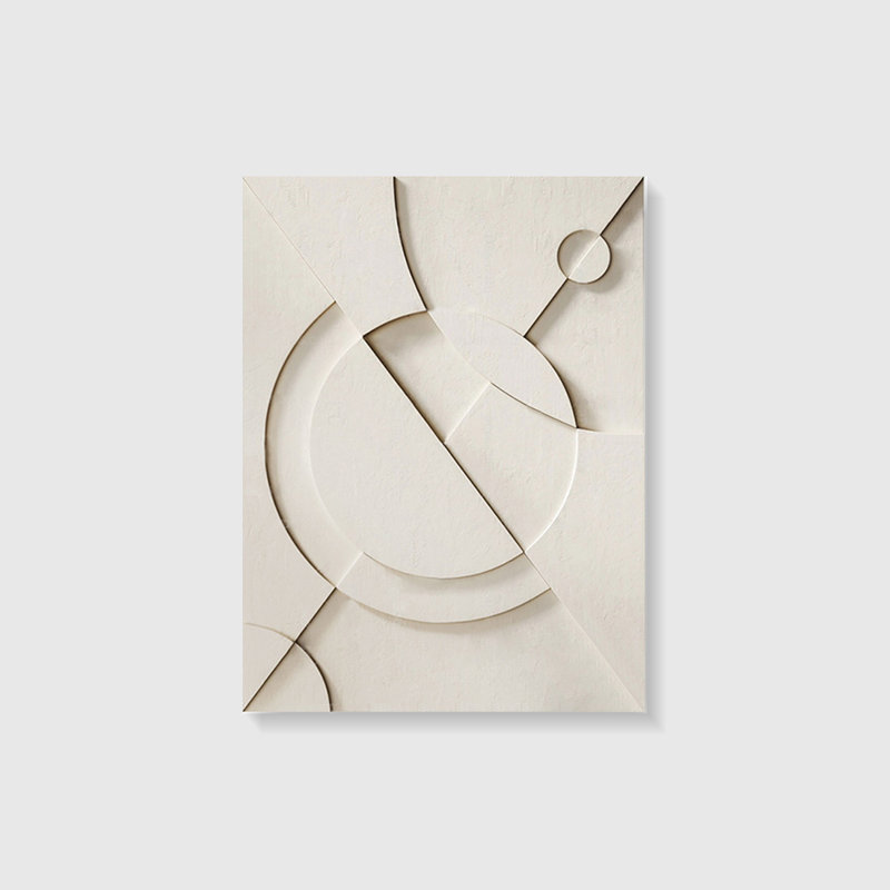 Art mural Mid-Century moderne en toile pour salon, H 39,37 po x l 27,56 po, Blanc