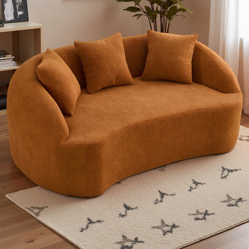 Causeuse de canapé incurvée moderne incurvée Curved, Orange