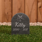 Pet Gravestone With Motif | 19 X 11Cm | Smooth Black Slate
