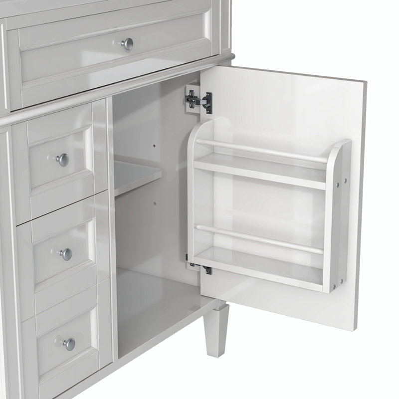  Meuble-lavabo simple avec plateau Sahori, Blanc