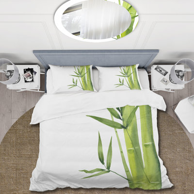 Bamboo Branches In The Forest V - Tropical Duvet Cover Set - Microfiber Polyester