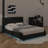 Luxurious Faux Leather Platform Bed Boasting A Reinforced Headboard, Bluetooth Audio, And RGB LED Lighting-93494415-93494409