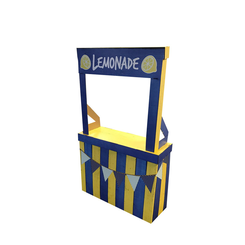 Children's Blue and Yellow Cardboard Lemonade Stand