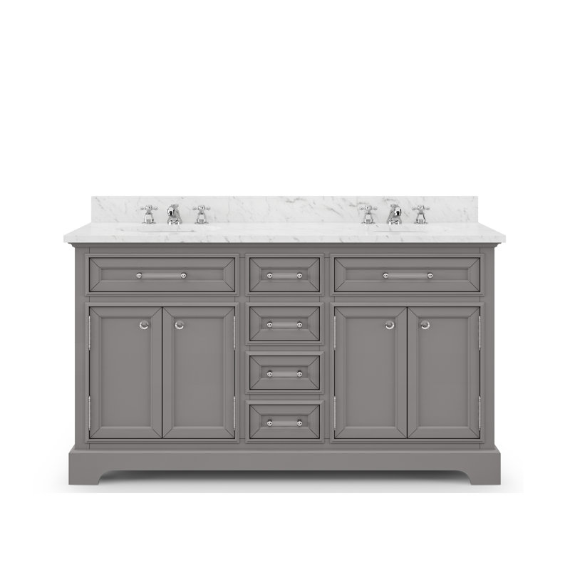 Derby 72'' W Double Vanity, White, 60"