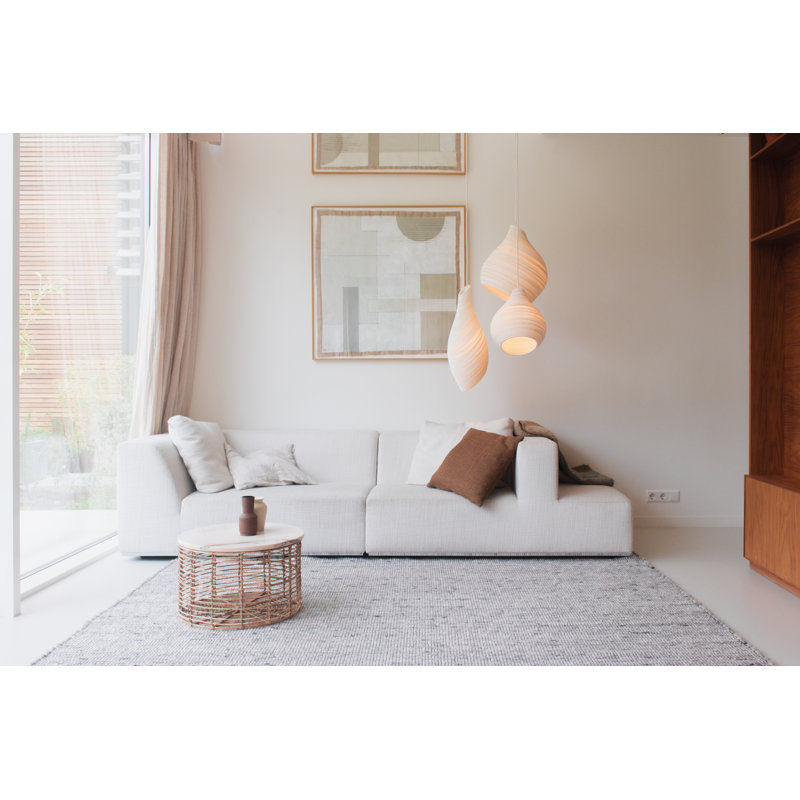 Scraplights Organic Hive Recycled Cardboard Pendant Light, 14" H x 12" W x 12" D, White