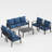 Clean-Line Aluminum Outdoor Conversation Set 7-Person Patio sofa Set with Coffee Table-202417650-202417660