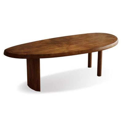 Brown Free Form Solid Wood Dining Table