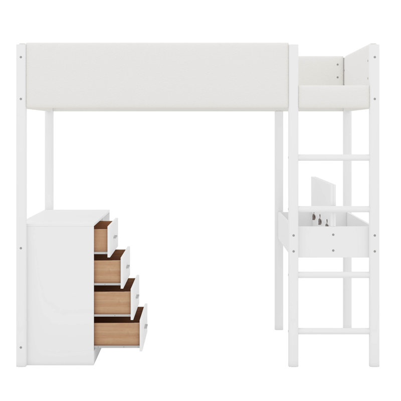 Lit en molleton Janak Teddy, Double, Blanc
