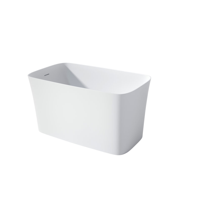 47 Inch Solid Surface Soaking Bathtub - Deep Soak Freestanding Tub