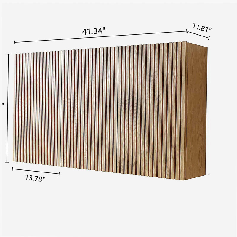 MITCH 41" Bathroom Wall Mounted Cabinet, Composed of 3 Cabinets with Doors, Can be Used in Combination or Individually, Suitable for Bathroom, Living Room, and Laundry, Corolla Oak Woodgrain Color