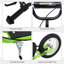 Scooters pour enfants de 5 ans et plus et 53,5 po x 22,8 po x 34,8 po en acier vert, conception réglable