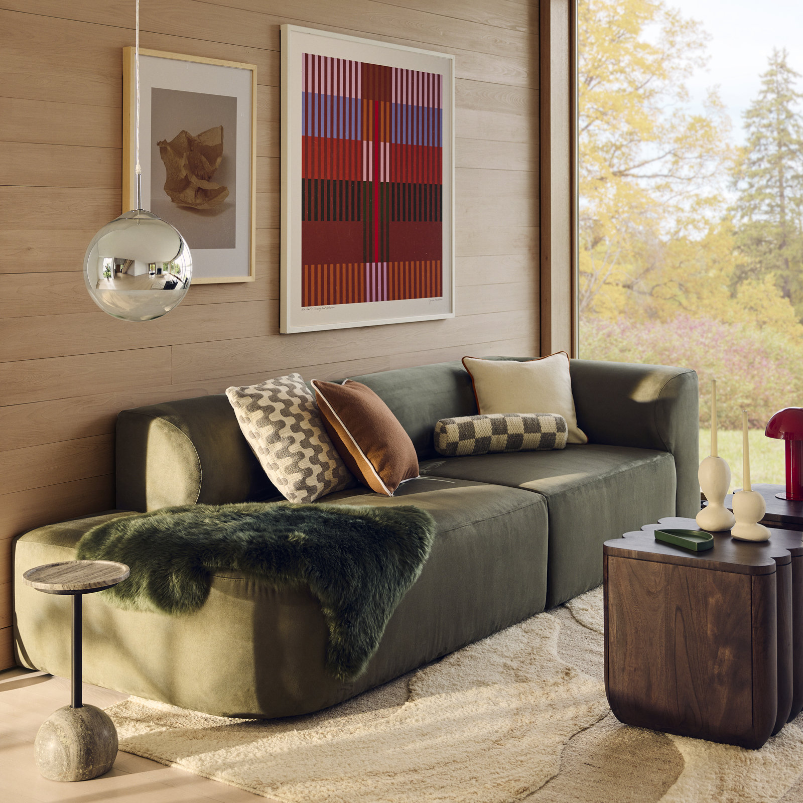 Lombard Wool Throw Pillow, Pillow Cover Only - No Insert, 22" x 22", Medium Brown