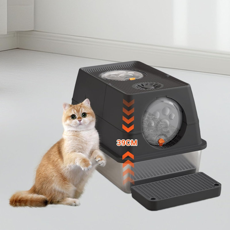 Stainless Steel Litter Box Enclosure, Black